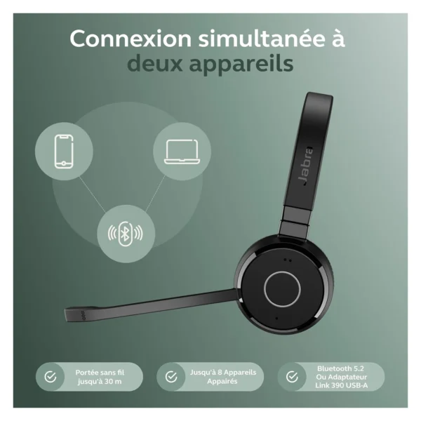 Jabra Evolve 65 SE Stereo Wireless Bluetooth Headset