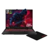 ASUS TUF A16FA608UM Main ASUS TUF Gaming A16 laptop in Mecha Gray showing its rugged chassis design and illuminated keyboard.